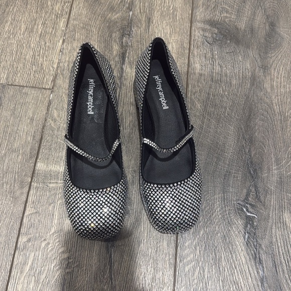 NEW • Jeffrey Campbell • Regal Embellished Block Heel Mary Jane Pumps Black 6.5 - Picture 3 of 6